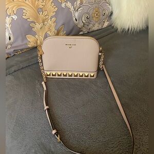 Michael Kors  dusty Pink Crossbody Bag with Gold Studs
